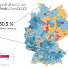 Regionale Verteilung der Singlehaushalte in Deutschland im Jahr 2023.