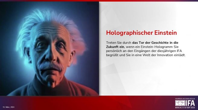 Wieder da: Einstein, wenn auch als Hologramm.