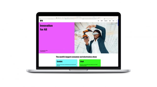 Frisch gestrichen: Die IFA wird herrlich bunt! Hier ein Mockup der neuen Website. Fotos: IFA Management