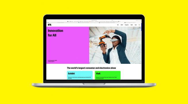 Die IFA wird bunt: Ein Mockup der neuen Website. Fotos: IFA Management