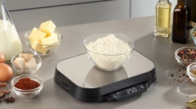 Caso Küchenwaage KitchenDuo wiegt bis 15 kg.