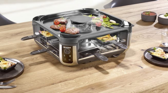 Severin Raclette Sevento Smokeless mit Downdraft-System.