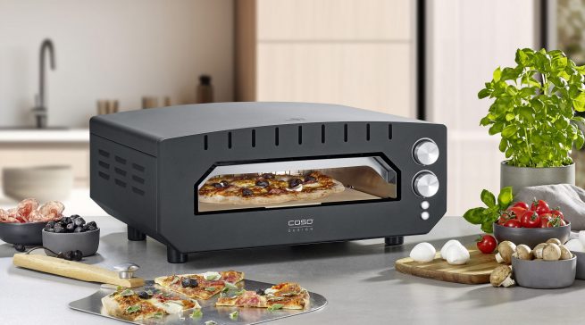Caso Pizzaofen PizzaChef 400° in Schwarz.