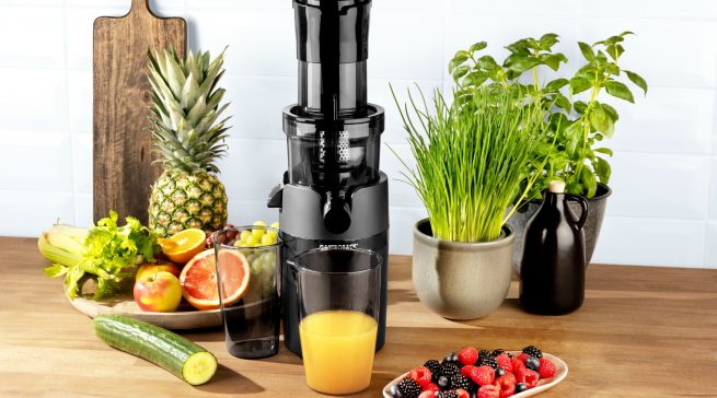 Gastroback Slow Juicer Vita Fresh mit Vor- und Rücklauf.