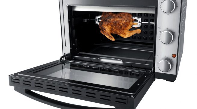 Steba Grillbackofen KB 324 Steel Deluxe mit Krümmelblech.