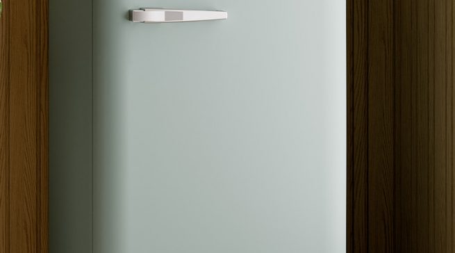 Smeg Kühlschrank FAB28 Sea Salt Green mit Türalarm.