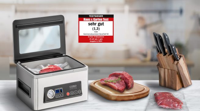 Der Kammervakuumierer VacuChef 50 von Caso wurde Testsieger in seiner Kategorie.
