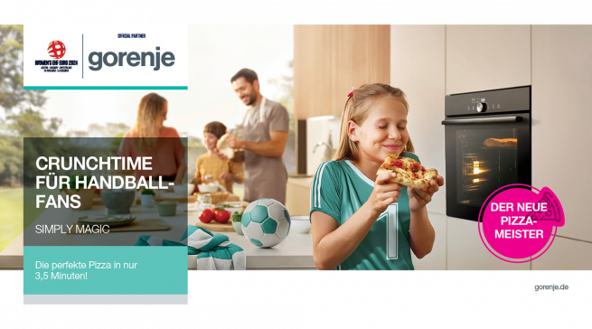 Kampagnenmotiv „Crunchtime für Handballfans“ von Gorenje