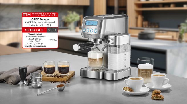 Das umfangreiche Zubehör der EspressoGourmet Latte lässt jedes Barista-Herz höherschlagen.