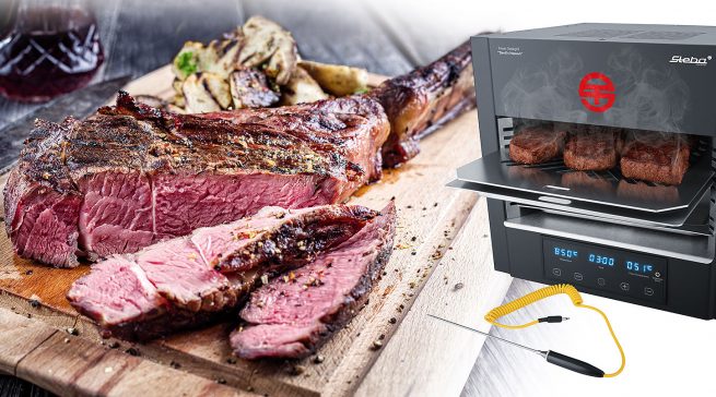 Die Power-Steakgrill PS E2600 XL von Steba bringen Feuer auf den Teller.