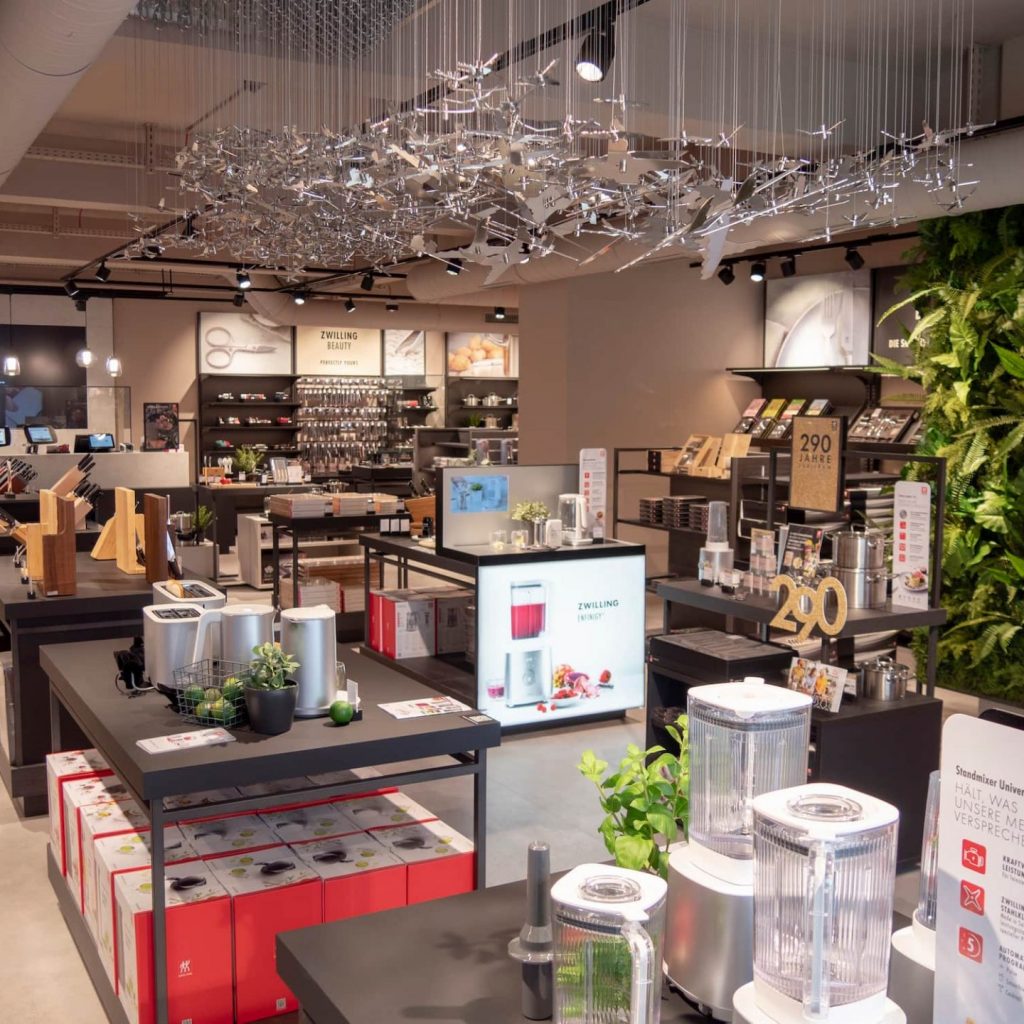 Auf 380 Quadratmeter inszeniert Zwilling im Markenerlebniszentrum in Solingen die Marken der Gruppe.
