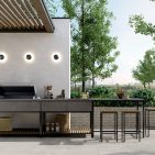 Für den Außenbereich bringt Smeg einen Elektrogrill zum Festeinbau auf den Markt, verfügbar in 60, 90 und 120 cm Breite.