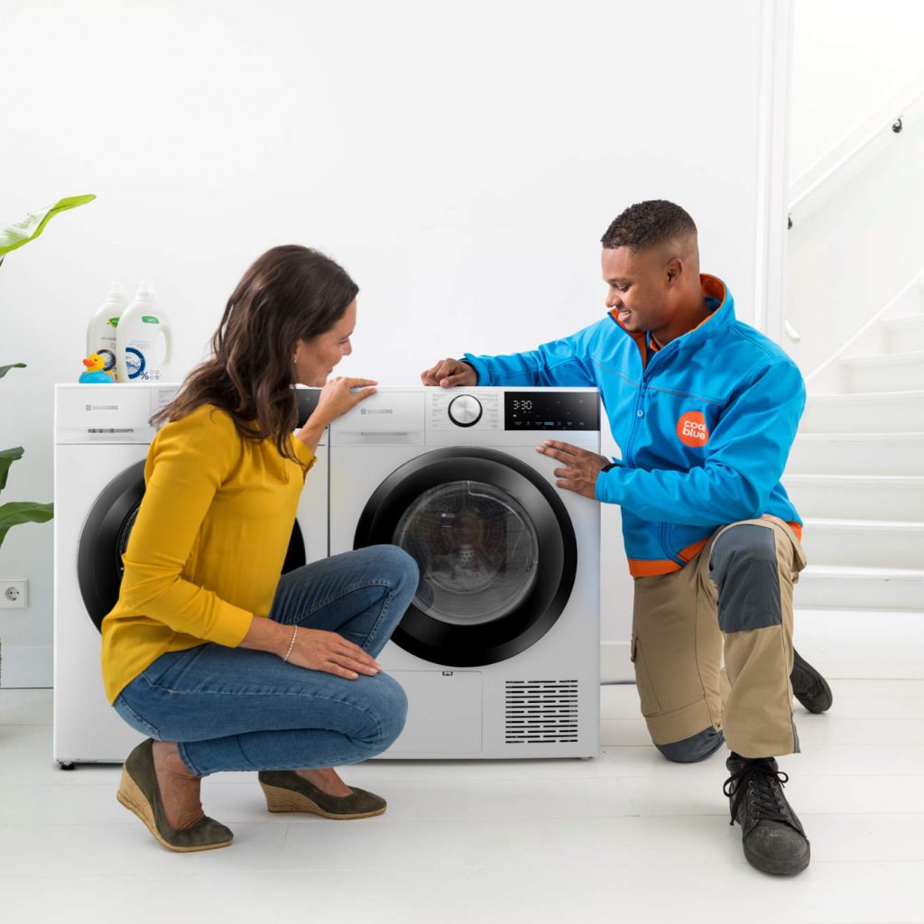 ... und schließt Waschmaschinen an.