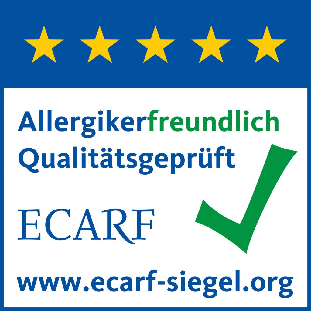 Die Europäische Stiftung für Allergieforschung (ECARF) hat im Juli 2025 das komplette Premiumsortiment von Thomas mit dem ECARF-Qualitätssiegel ausgezeichnet.