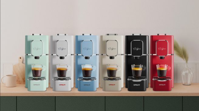 Farbe für den Morgen: Die POLTI Coffea Pad-Maschine präsentiert sich in neuen Trendfarben – für Ihren persönlichen, italienisch-schönen Kaffeemoment. Foto: POLTI SpA, Bulgarograsso (IT)