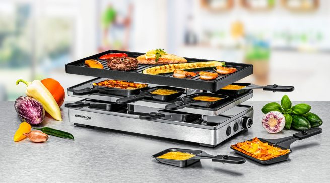 Pizza Raclette RCP-1800 mit 14 Pfännchen von Rommelsbacher