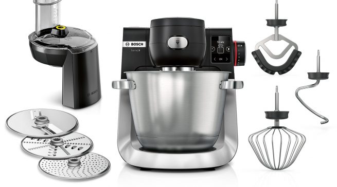 Die Küchenmaschine Serie 6 von Bosch überzeugt mit starker Leistung, sensorgesteuerten Automatikprogrammen und umfangreichem Zubehör – für vielfältige Anwendungen im Küchenalltag.