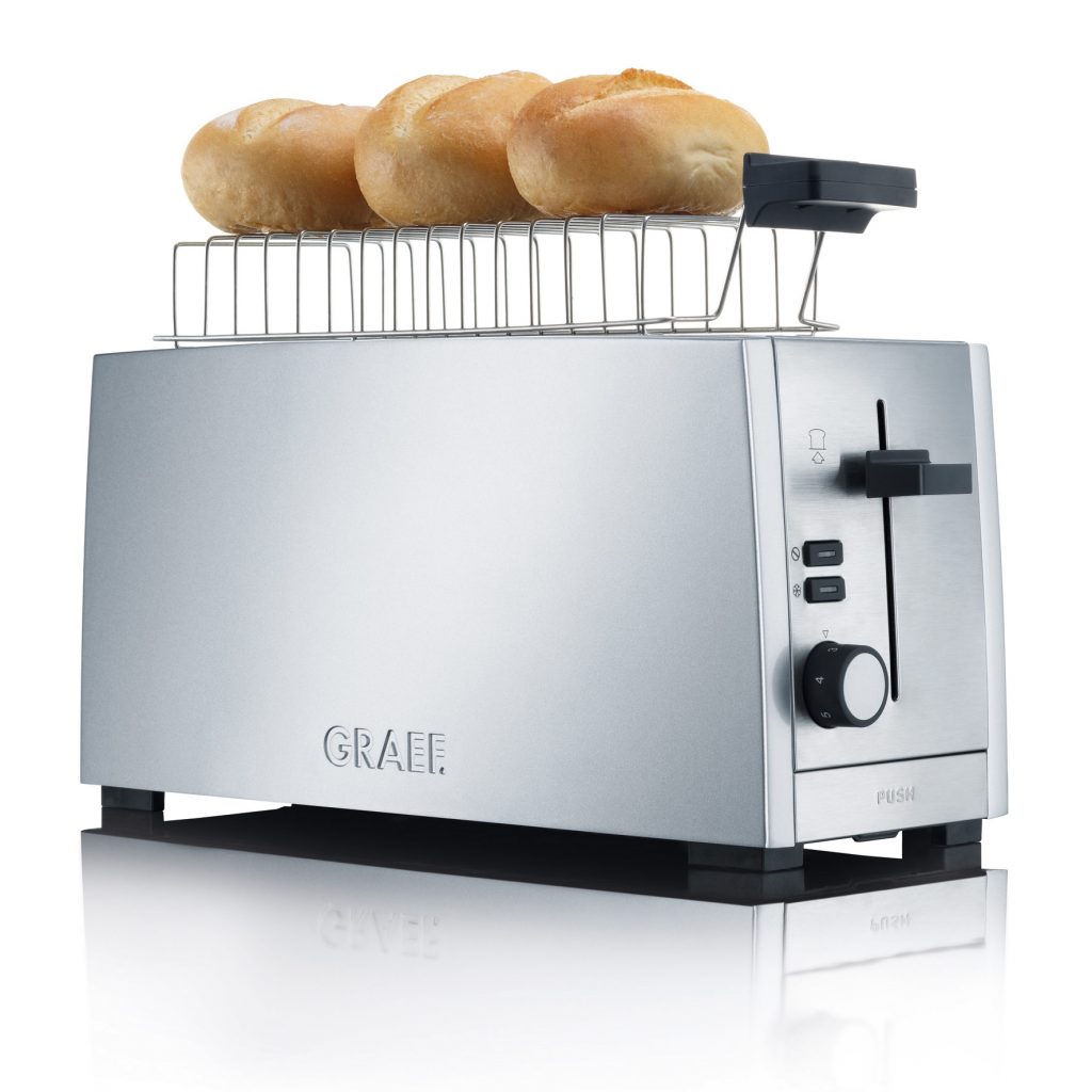 Der Brötchenaufsatz des Graef Toaster TO100.