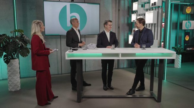 Franziska Köster, Moderation und stv. BVT-Geschäftsführerin (v.l.n.r.), Steffen Kahnt, Branchenexperte BVT-Geschäftsführer, Frank Schipper, Technikhändler und Andreas Peplinski, Marktexperte von NIQ diskutierten den Umbruch im Technikhandel: Zwischen China-Offensive, Social Commerce und Regulierungsflut