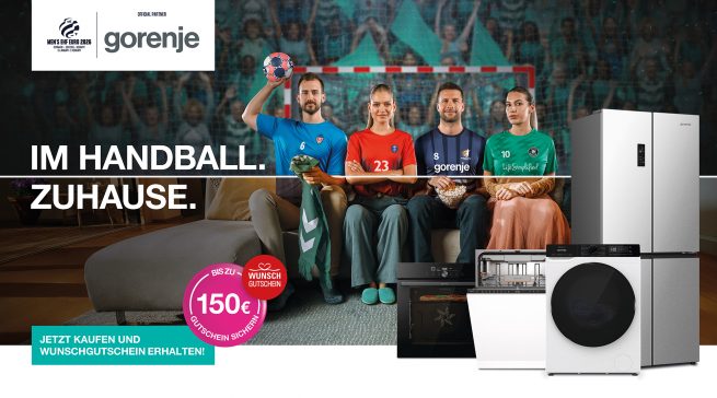 Kampagnen-Motiv "Im Handball. Zuhause." von Gorenje.