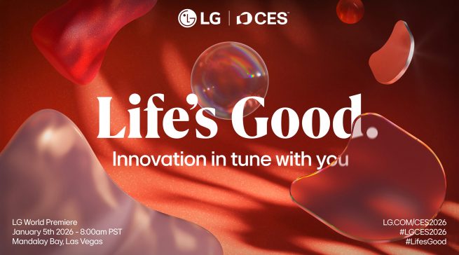 Keyvisual zur CES 2026: LG präsentiert intelligente Produktlösungen unter dem Leitmotiv „Innovation in tune with you“.