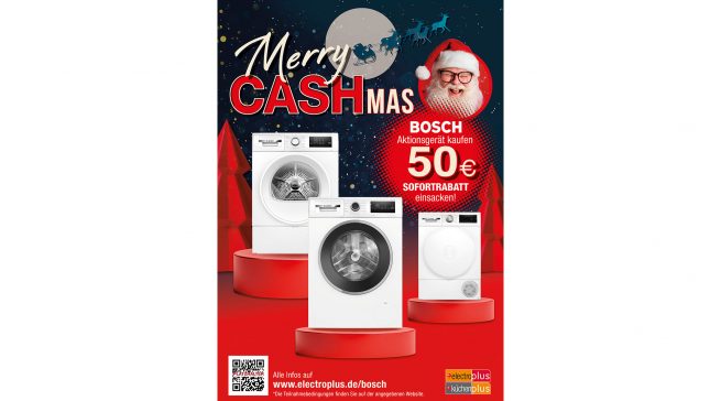 Beispielgrafik zur Aktion „Merry CASHmas!“ von electroplus küchenplus