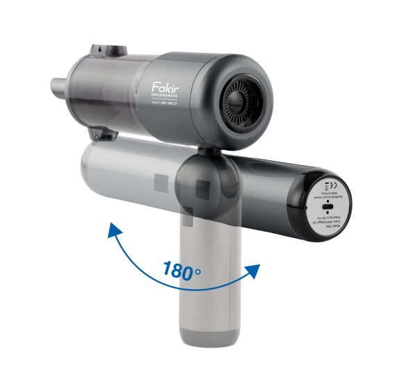 Das handliche Design mit einem Gewicht von nur 460g und der 180° klappbare Handgriff ermöglichen müheloses Reinigen selbst an schwer zugänglichen Stellen.