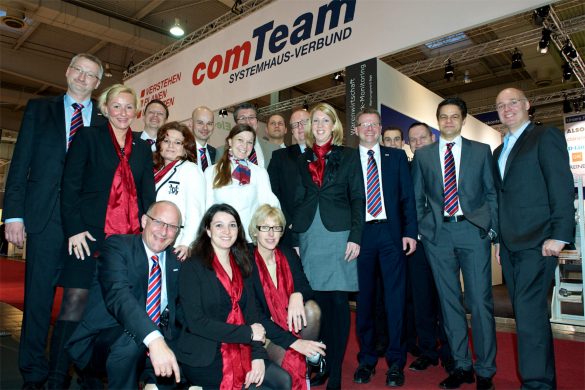 Bei Messen zeigt comTeam Präsenz und Engagement, wie hier auf der CeBIT 2013.
