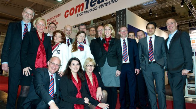 Bei Messen zeigt comTeam Präsenz und Engagement, wie hier auf der CeBIT 2013.