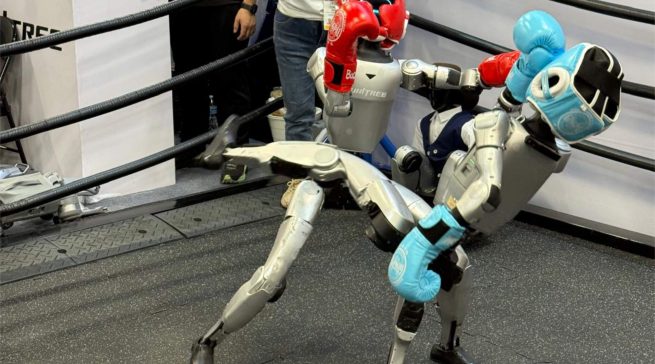 Boxkampf der Roboter auf der CES. Foto: Daniel Kullmann