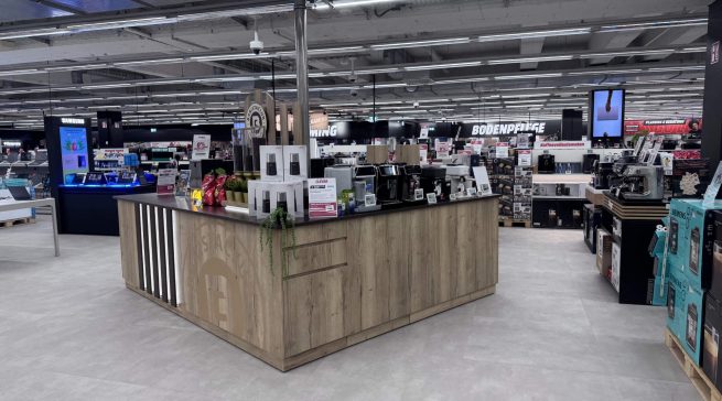 Zu den Highlights der gemeinsame Fläche gehört eine Baristabar.