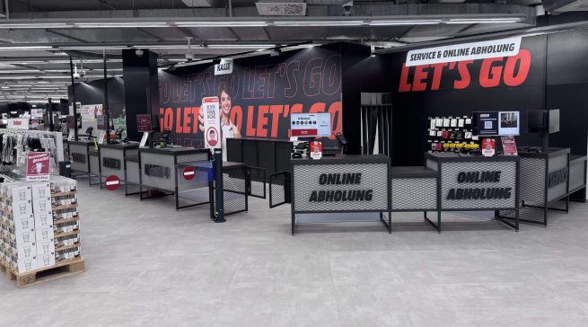 Der Waren-Abholbereich im Münchener pep.