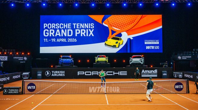 Smeg tritt während des Porsche Tennis Grand Prix 2026 in Stuttgart als Premiumpartner auf.