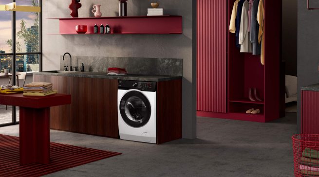 Die „6000 ProSense“ Waschmaschinen mit KI WashAssist gehört zu den Highlights auf dem AEG-Stand.