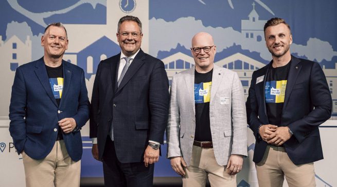 Thilo Dröge, Patrick Döring, Maurice Jöhler und Konstantin Scheiermann (v. l.). Foto: Felix Albertin / Wertgarantie