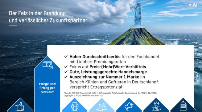 Liebherr sieht sich als Fels in der Brandung für den Fachhandel. Grafik: Liebherr
