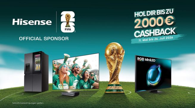 Lanciert zur Fußball-WM eine groß angelegte Cashback-Kampagne im deutschen Markt: Hisense.