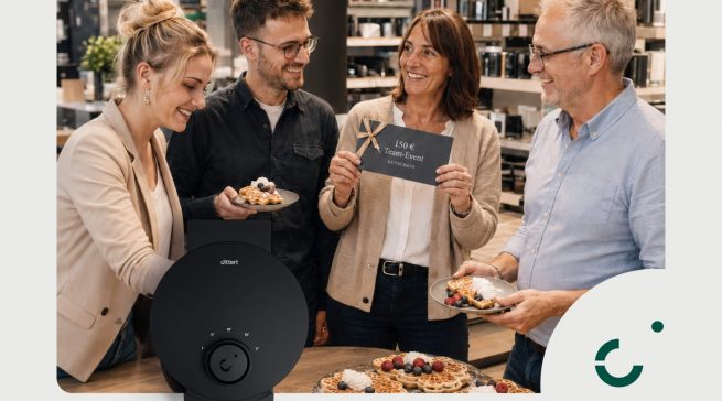 Bei der dittert-Challenge können Verkaufsteams zwischen 50 und 150 Euro plus Waffeleisen Zuschuss für ein Teamevent gewinnen.
