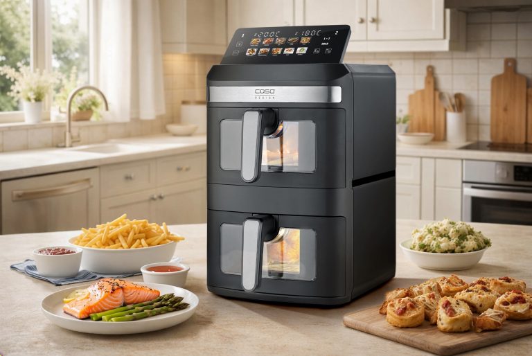 Heißluftfritteuse AirFry DuoTower von CASO Design: Clever garen, doppelt genießen