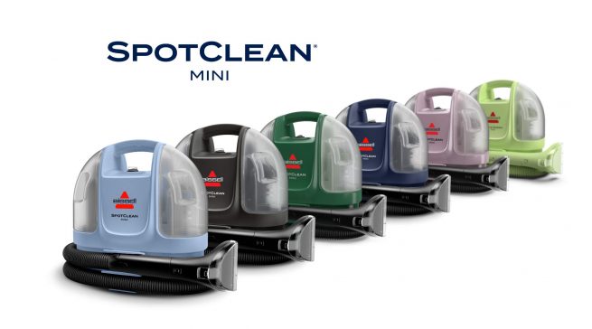 BU: BISSELL® zeigt mit der neuen SpotClean® Mini Colors Serie, dass Putzen auch Spaß machen kann: Die kompakten, tragbaren Fleckenreiniger verbinden leistungsstarke Reinigung mit frischem Design und bringen Farbe in den Alltag.