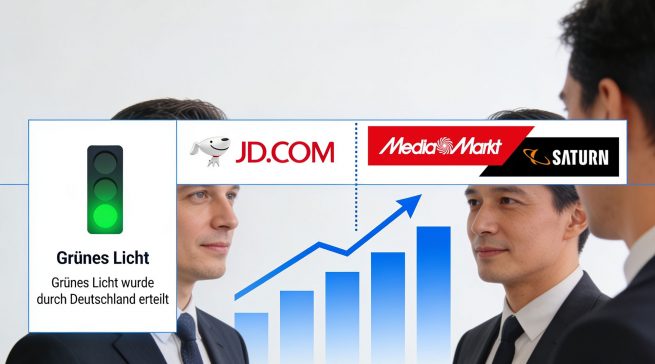 Meilenstein im Mega-Deal: Das Bundeswirtschaftsministerium gibt grünes Licht für die Übernahme von MediaMarktSaturn durch JD.com. Während der Zusammenschluss näher rückt, liegt die finale Entscheidung nun bei der EU-Kommission in Brüssel.. Bild über KI