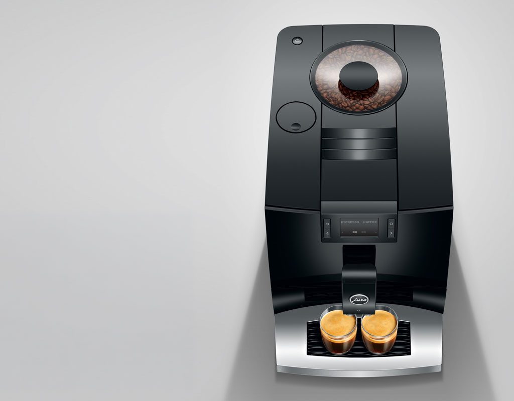 Die kompakte JURA C3 erhält von Stiftung Warentest das Qualitätsurteil „Gut“ mit der Note 2,2 und ist auf die Zubereitung klassischer schwarzer Kaffeespezialitäten ausgerichtet.