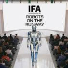 Auf der IFA Next 2026 zeigen Unternehmen, Start-ups und Forschungsteams humanoide Roboter und weitere Anwendungen für Alltag, Dienstleistung, Gesundheitswesen und Industrie. Hier das Format "Robots on the Runway“. Bild: KI generiert (IFA)