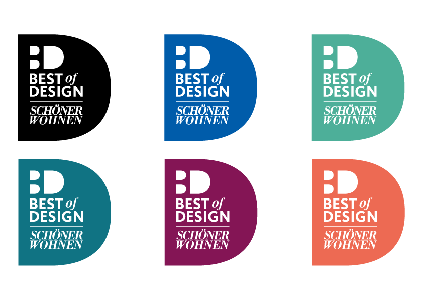 Siegel Best of Design - Schöner Wohnen Farbvarianten