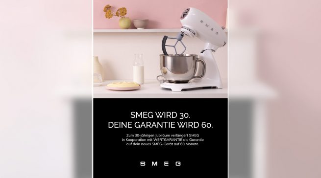 Smeg verlängert die Garantie für ausgewählte Kleingeräte im Rahmen einer Jubiläumsaktion auf fünf Jahre.