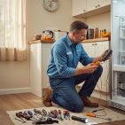Professionelle Reparaturangebote sollen die Nutzungsdauer von Elektrogeräten verlängern, stehen jedoch vor Herausforderungen bei Kosten, Ersatzteilversorgung und Fachkräfteverfügbarkeit. Bild: Titelseite der Studie mit KI erweitert.