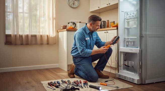 Professionelle Reparaturangebote sollen die Nutzungsdauer von Elektrogeräten verlängern, stehen jedoch vor Herausforderungen bei Kosten, Ersatzteilversorgung und Fachkräfteverfügbarkeit. Bild: Titelseite der Studie mit KI erweitert.