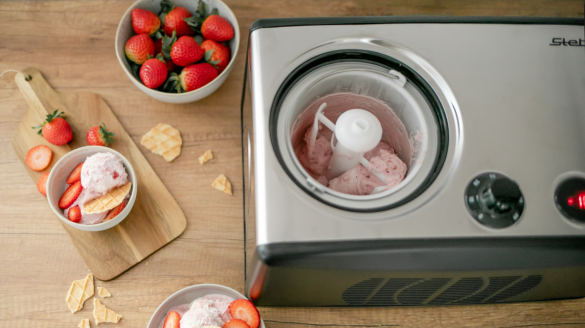 Cremiges Milcheis, fruchtige Sorbets oder gesunde Nicecream – die Steba IC 150 macht die eigene Eisproduktion zum Kinderspiel. Dank des selbstkühlenden Kompressors legst du ohne Vorkühlen direkt los!