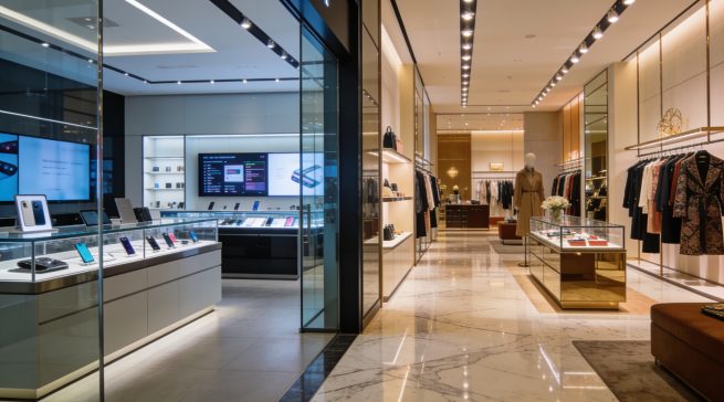 Premium-Umfeld und Ultra-Billig-Sortiment als ungleiches Paar. Das kurze Gastspiel von Shein im Pariser BHV Marais belegt eindrucksvoll, dass ein dauerhafter Imagetransfer von billig zu luxuriös in der Praxis oft scheitert. Bild mit KI generiert.