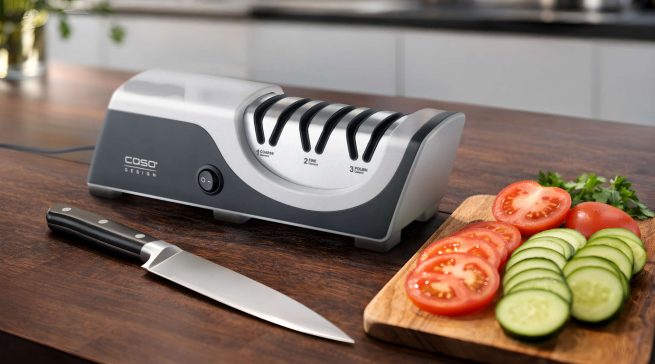 Der Design Messerschärfer DiamondSharp von CASO Design ist perfekt für schnelle, präzise Schärfergebnisse.